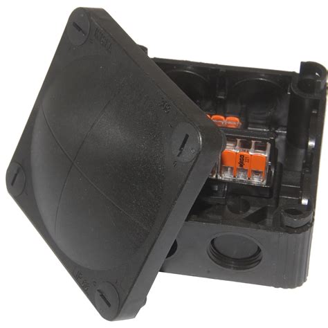 4 inch round weatherproof junction box black|4x4 waterproof box.